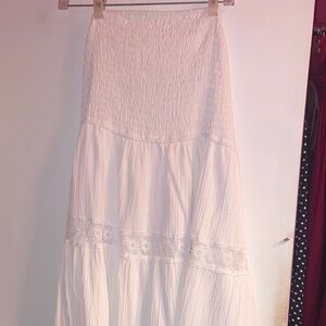 SHEIN Strapless White Maxi Dress